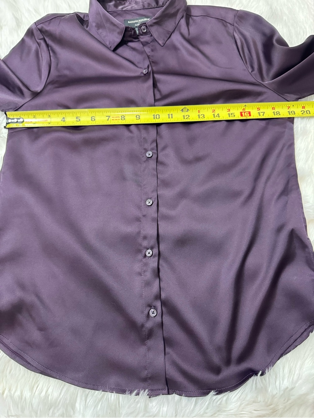 Banana Republic Womens Purple Button Down Shirt Classic Fit Collared Long Sleeve - Picture 7 of 10